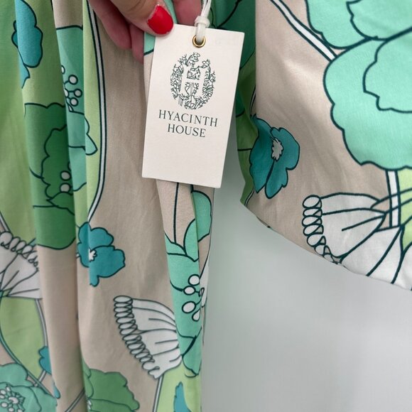 Hyacinth House by Tuckernuck Green and Blue Floral Dorinda Midi Dress size S NWT - Picture 5 of 9